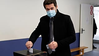Andre Ventura casts his ballot at a polling station in Lisbon during January's presidential election.