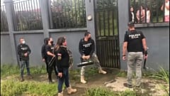 La Policía de Costa Rica durante un allanamiento