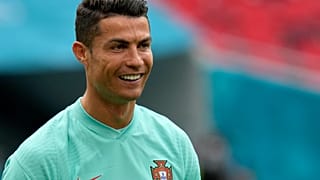 Portugal's Cristiano Ronaldo during a team training session at the Ferenc Puskas stadium in Budapest, June 14, 2021.