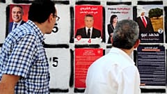 صورة نبيل القروي صاحب قناة نسمة الخاصة، خلال حملة الانتخابات الرئاسية في تونس. 2019/09/04