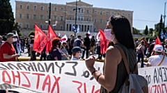The strike was affecting all modes of public transport, including ferries to and from the Greek islands.