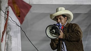 Pedro Castillo, a Szabad Peru jelöltje beszél június 6-án