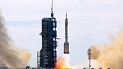 A Long March-2F Y12 rocket carrying a crew of Chinese astronauts in a Shenzhou-12 spaceship