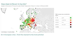 A városi levegő minőségét jelző térkép