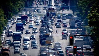 Verkehr auf dem Kaiserdamm in Berlin, 31.05.2021