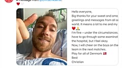 Nachricht von Christian Eriksen aus dem Krankenhaus
