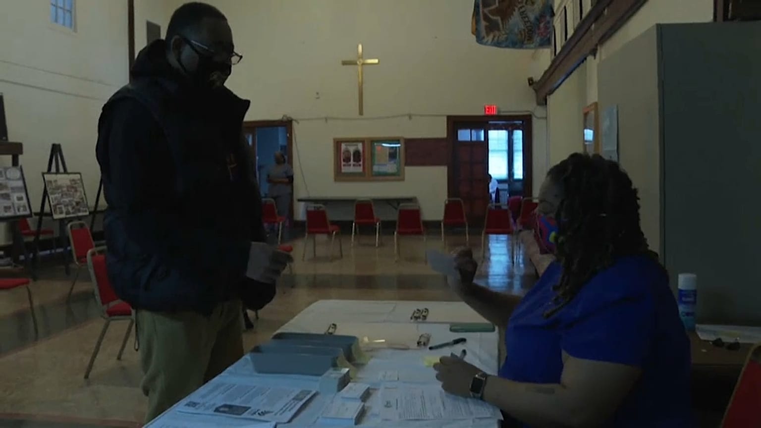 Una iglesia convertida en centro de vacunación 