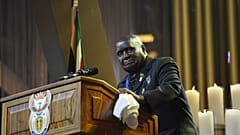 In this file photo taken on December 15, 2013 Zambia's President Kenneth David Kaunda speaks during the funeral ceremony of South African former president Nelson Mandela.