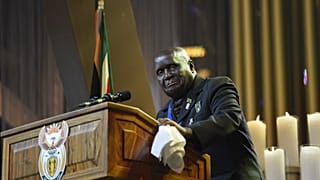 In this file photo taken on December 15, 2013 Zambia's President Kenneth David Kaunda speaks during the funeral ceremony of South African former president Nelson Mandela.