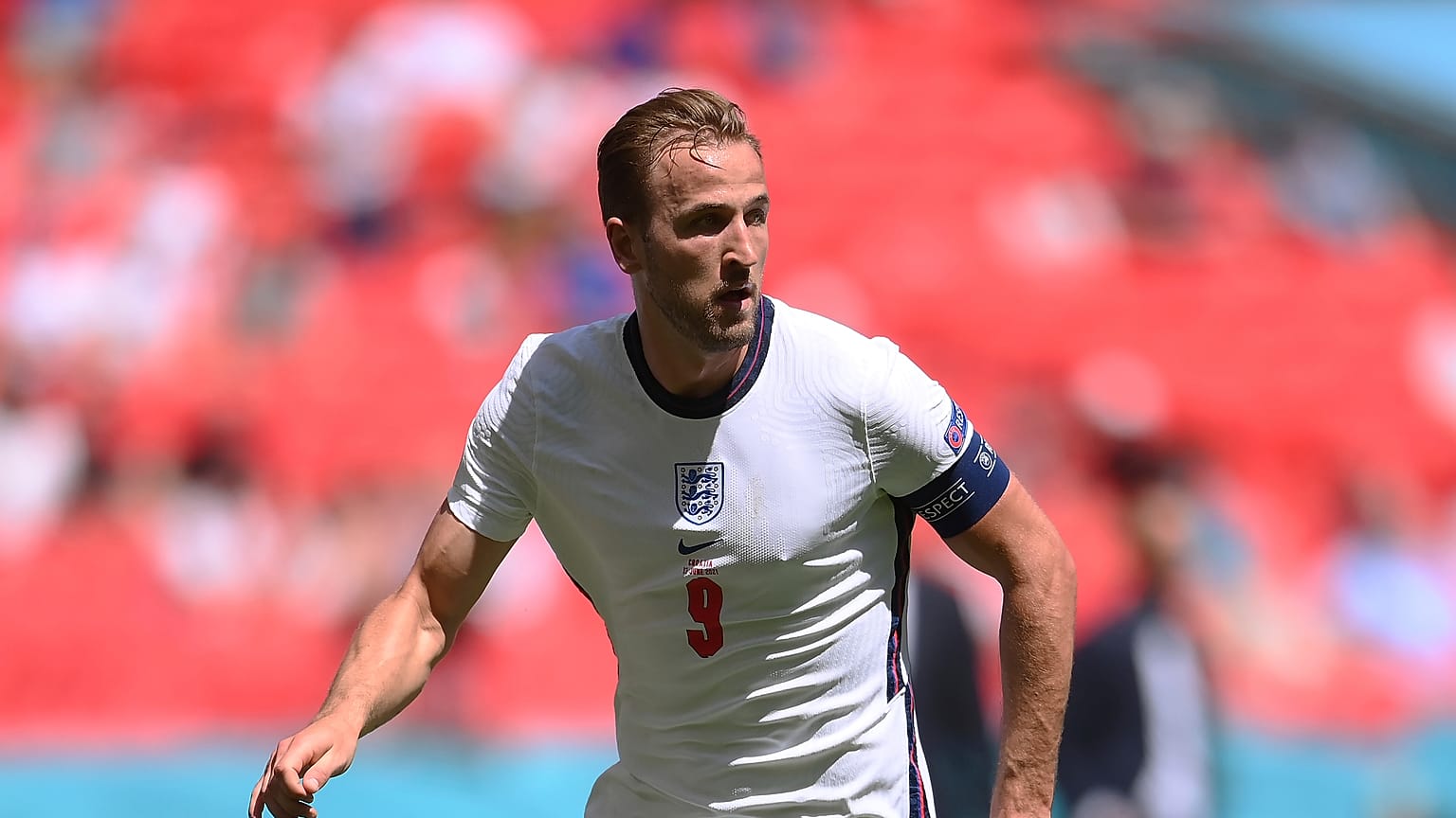 England's Harry Kane during the Euro 2020 championship group D match against Croatia, at Wembley Stadium in London, June 13, 2021. 