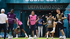 Séance d'entrainement pour l'équipe de France de football à la veille du match contre la Hongrie - Budapest, le 18/06/2021