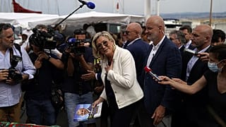 Marine Le Pen auf Wahlkampf-Tour im Süden Frankreichs, in Six-Fours-les-Plages, 17.06.2021
