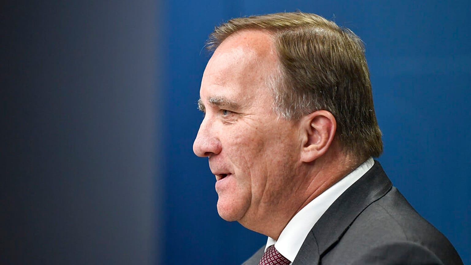 Sweden's Prime Minister Stefan Lofven speaks during a media conference at Rosenbad in Stockholm, Sweden, Thursday June 16, 2021. 