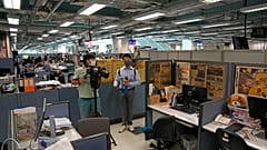 Die Redaktion der regierungskritischen Hongkonger Zeitung Apple Daily am 17. Juni 2021