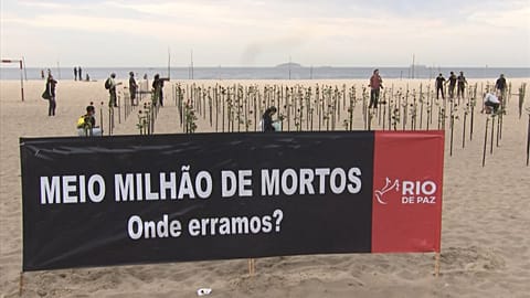 Copacabana beach protest as death toll passes 500K