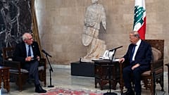 جوزيب بوريل الرئيس اللبناني ميشال عون،  بيروت، 19 يونيو/حزيان 2021