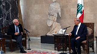 جوزيب بوريل الرئيس اللبناني ميشال عون،  بيروت، 19 يونيو/حزيان 2021