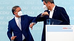 CDU-Chef Armin Laschet und Bayern Ministerpräsident Markus Söder stellen das CDU-Wahlprogramm vor, 21.06.2021