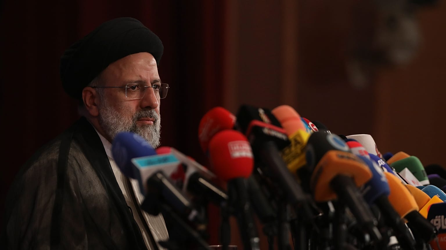 Iran's new President-elect Ebrahim Raisi speaks during a press conference in Tehran, Iran, Monday, June 21, 2021.