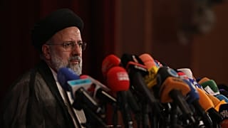 Iran's new President-elect Ebrahim Raisi speaks during a press conference in Tehran, Iran, Monday, June 21, 2021.