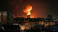 صورة لغارة سرائيلية على مدينة غزة 