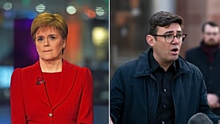 SNP leader Nicola Sturgeon (left) and Greater Manchester mayor Andy Burnham (right)
