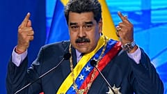 في هذه الصورة من أرشيف 22 يناير 2021، يتحدث الرئيس الفنزويلي نيكولاس مادورو خلال حفل بمناسبة بدء العام القضائي في المحكمة العليا بكاراكاس