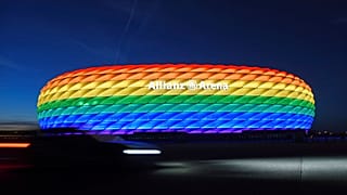 Das EM-Stadion in München in Regenbogenfarben - ARCHIV