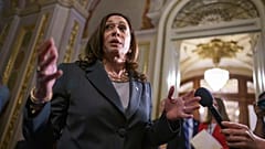 US Vice President Kamala Harris leaves the Senate chamber following the procedural vote on the For the People Act, at the Capitol in Washington, June 22, 2021.
