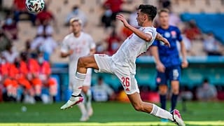 Pedri, jugador de España, en el partido contra Eslovaquia