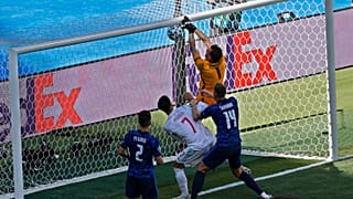 Slovakia's goalkeeper Martin Dubravka scores an own-goal during the Euro 2020 group E match between Slovakia and Spain, in Seville, Spain, Wednesday June. 23, 2021