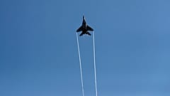 A Serbian Army MiG-29 jet fighter performs over Batajnica during military exercises.