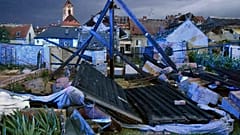 Dévastation dans le village de Moravska Nova Ves, dans le district de Hodonin - Moravie, République tchèque - le 24 juin 2021