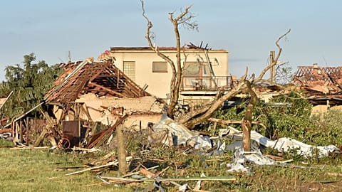 Vehicles, buildings wrecked in Czech Rep tornado