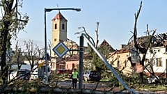 Zerstörungen im Ort Moravská Nová Ves