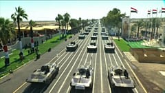 صورة دبابات من العرض العسكري للحشد الشعبي في العراق 