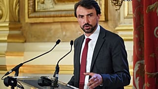 Gregory Doucet delivers a speech during the Lyon council meeting, in Lyon, central France, Saturday, July 4, 2020.