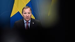 Sweden's Social Democratic Prime Minister Stefan Lofven holds a press conference at Rosenbad in Stockholm, Monday June 28, 2021.