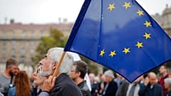 EU-párti tüntető, 2016, Budapest (archív fotó)