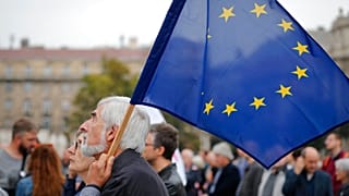 EU-párti tüntető, 2016, Budapest (archív fotó)