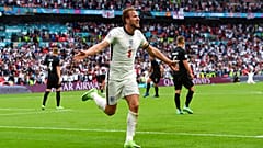 Ο Χάρι Κέιν πανηγυρίσει το 2-0 επί της Γερμανίας