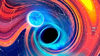 ستاره نوترونی در کنار یک سیاه‌چاله