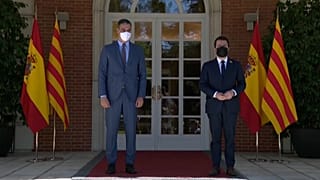 Pedro Sánchez recibe a Pere Aragonès en la Moncloa