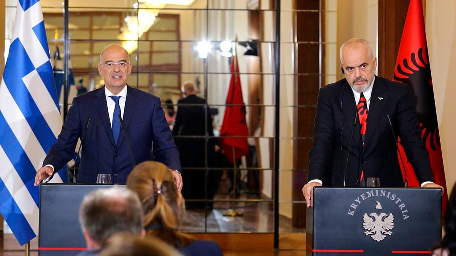 Φωτό Αρχείου από την επίσκεψη του Νίκου Δένδια στην Αλβανία το 2020