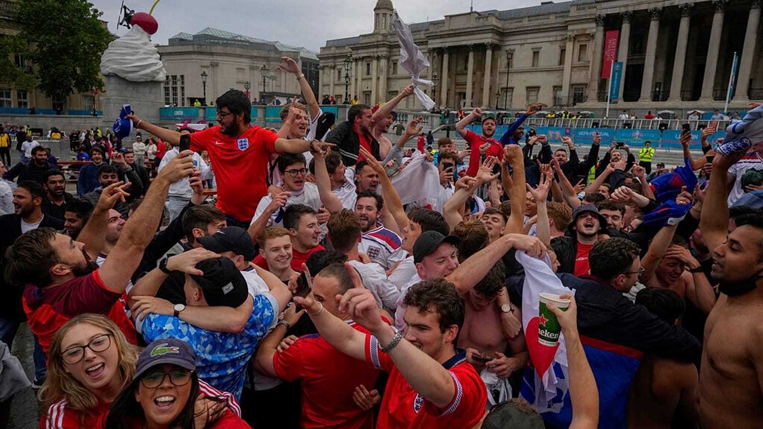 Supporteurs de l'équipe d'Angleterre, à Londres, ce mardi 29/06/2021