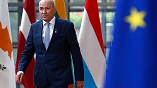 Slovenia's Prime Minister Janez Jansa arrives for an EU summit at the European Council building in Brussels, Tuesday, May 25, 2021.