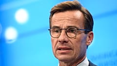 Swedish Moderate Party leader Ulf Kristersson speaks during a press conference in Stockholm.