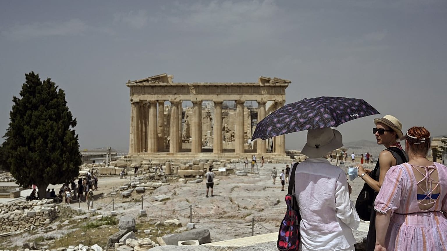 Hitzewelle in Athen in Griechenland