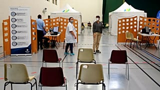 Centre de vaccination dans les Landes, en France, 24 juin 2021