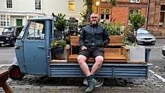 Adam Tranter created a mini parklet out of a flatbed truck